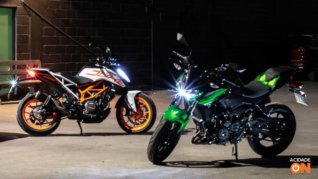 KTM 390 Duke ABS e a Kawasaki Z400 