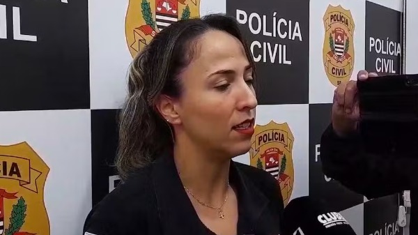 A delegada Juliana Paiva, da Delegacia de Defesa da Mulher (DDM) de Franca, fala sobre homem que esfaqueou ex-mulher, bebê e idosa  Foto: Reprodução/EPTV - Foto: Reprodução/EPTV