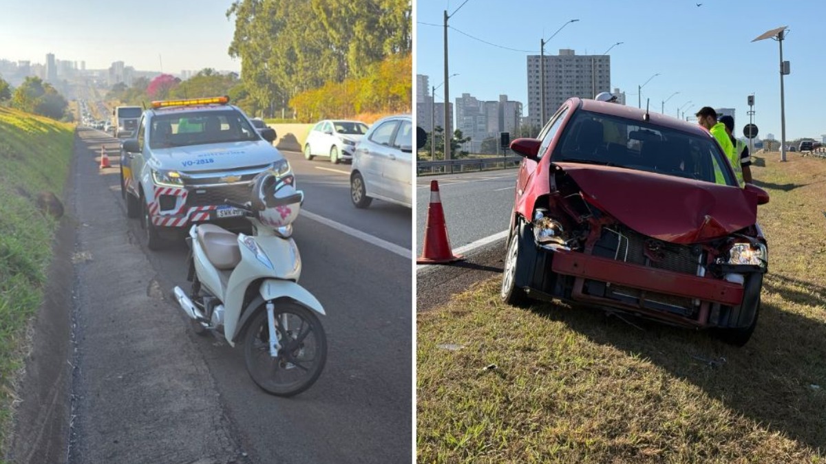 Acidentes dificultam andamento do trânsito no Anel Viário Sul na manhã desta terça-feira (12)