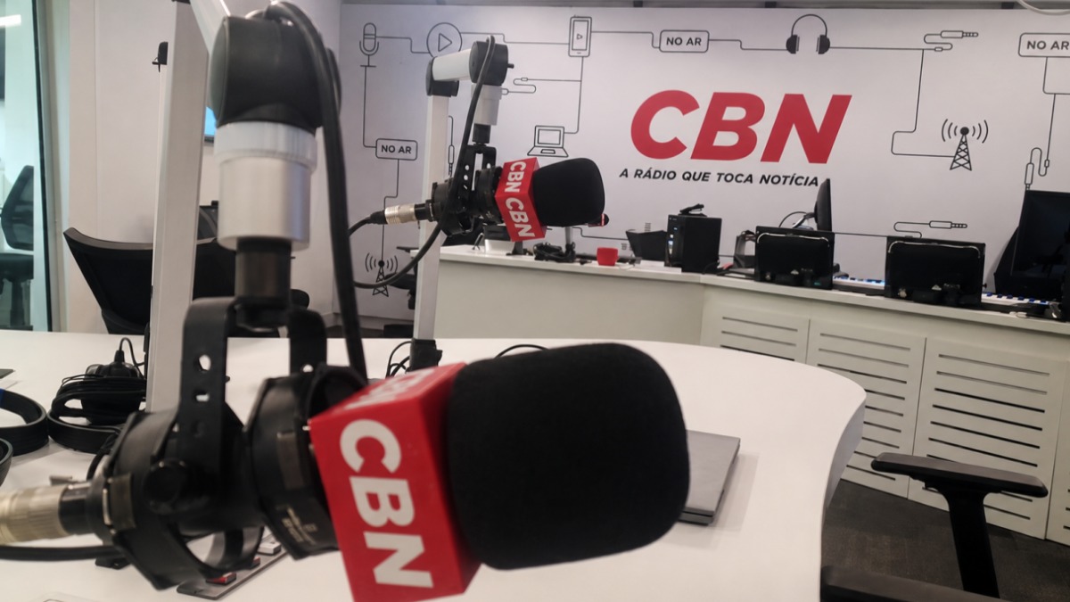 Estúdio da Rádio CBN, emissora de notícias do Grupo Globo 