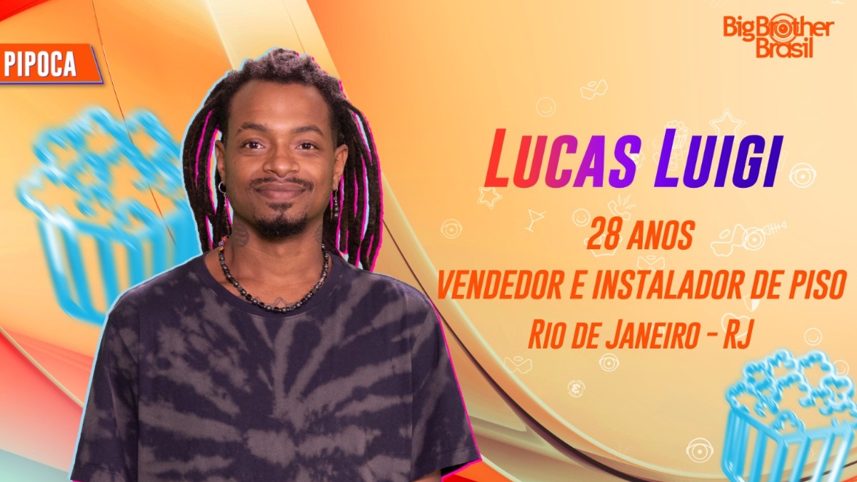 Lucas Luigi foi o último brother da noite a ser revelado; domingo (7), outros 14 participantes serão anunciados (Foto: Reprodução/TV Globo)