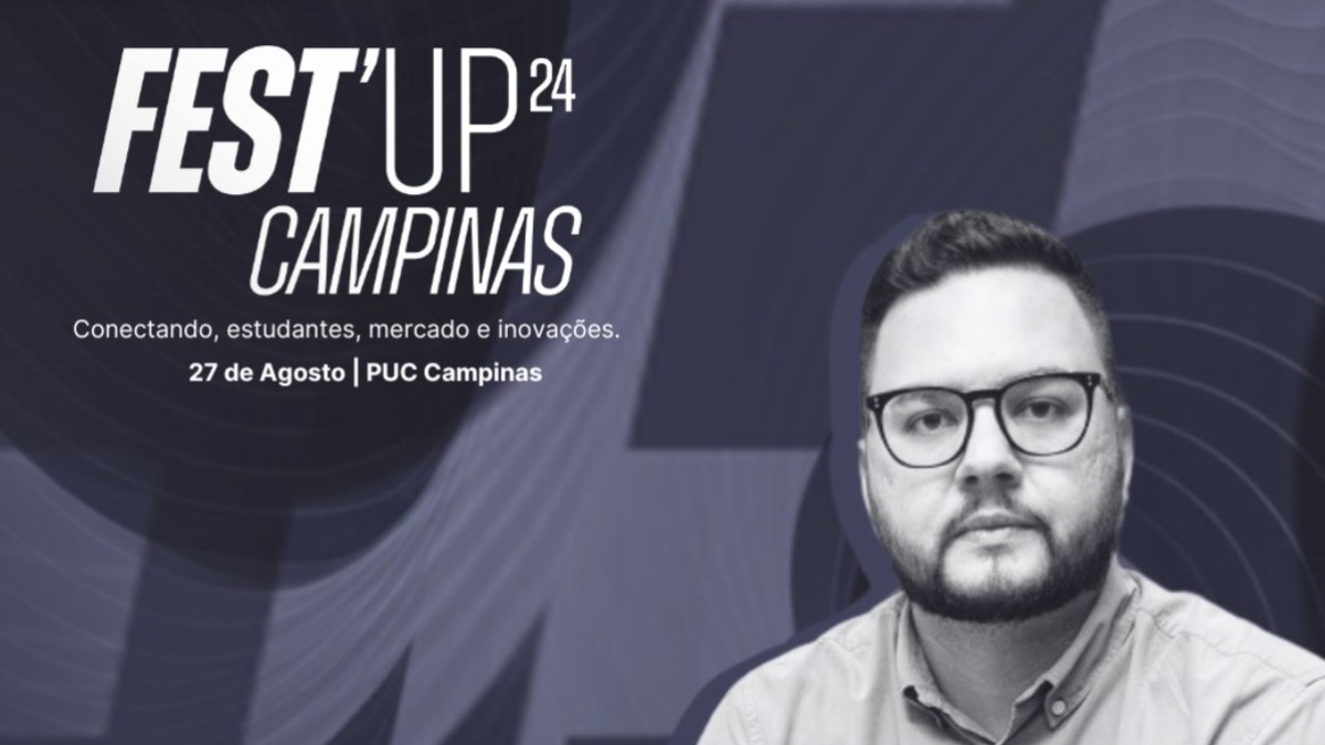 Hélio Santos, gerente de Mídias Digitais do Grupo EP, palestra no FestUp Campinas 2024