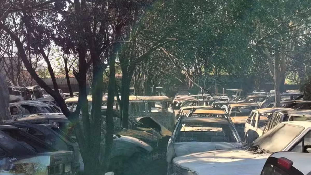 Incêndio destrói cerca de 600 veículos em pátio do Detran em Jaboticabal