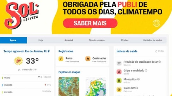 Cerveja Sol realiza parceria com a Climatempo durante o Carnaval