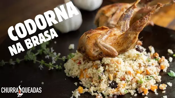 Aprenda como fazer codorna na brasa com cuscuz marroquino