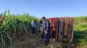 Grupo é socorrido após queda de balão na região de Boituva