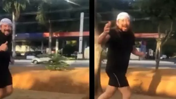 Bell Marques é flagrado por fã se exercitando nas ruas de Salvador