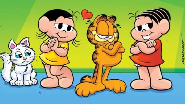 A Turma da Mônica se junta a Garfield em revista