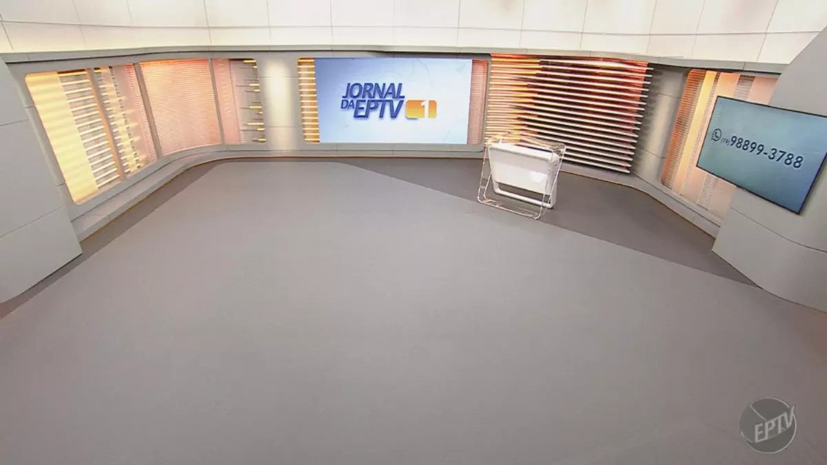 Novo estúdio do EPTV 1, jornal que vai ao ar às 11h45 na EPTV