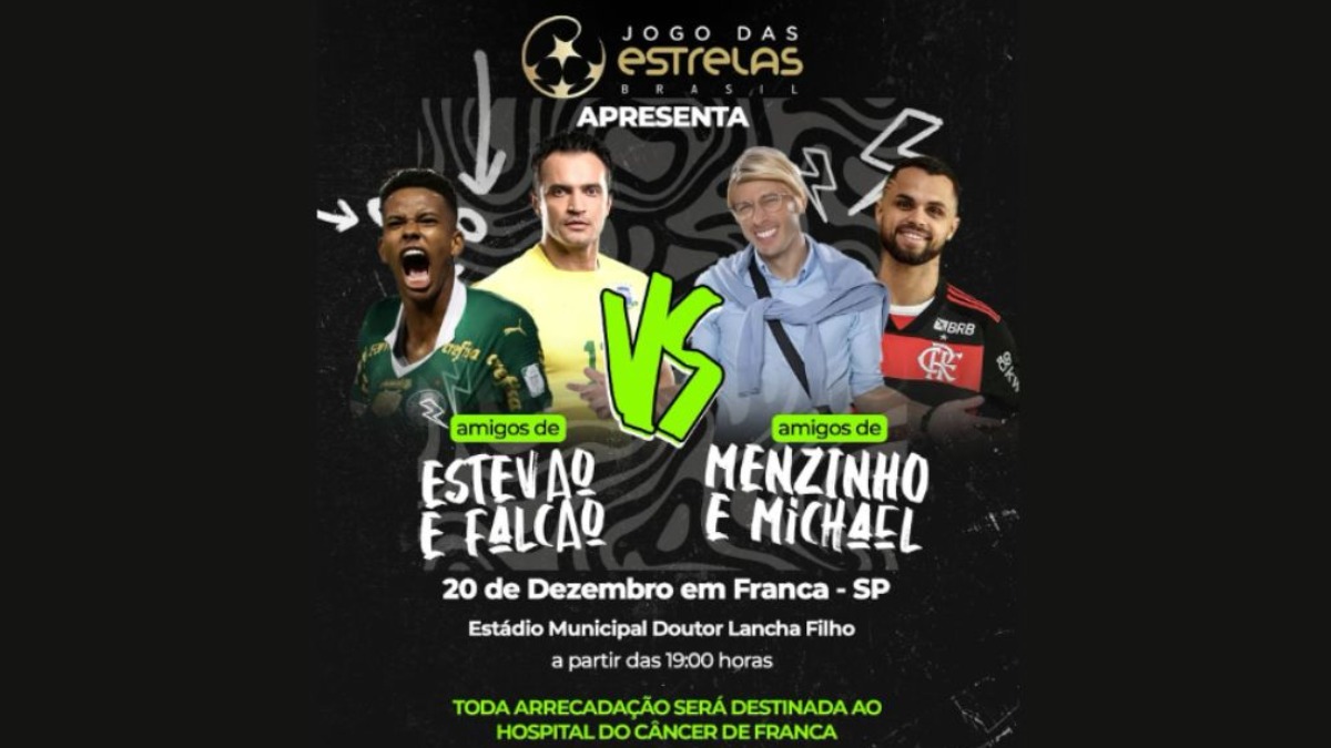 Estêvão e Michael realizam jogo beneficente, nesta sexta (20), em Franca