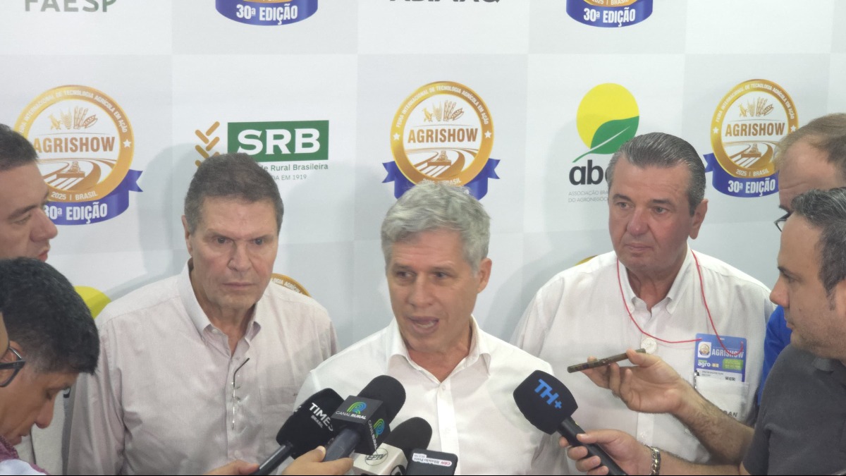 Paulo Teixeira, ministro do Desenvolvimento Agrário participa de coletiva na 30ª Agrishow