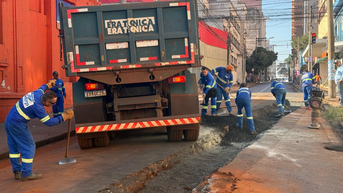 Obras da Saerp interditam o quarteirões na região central de Ribeirão Preto