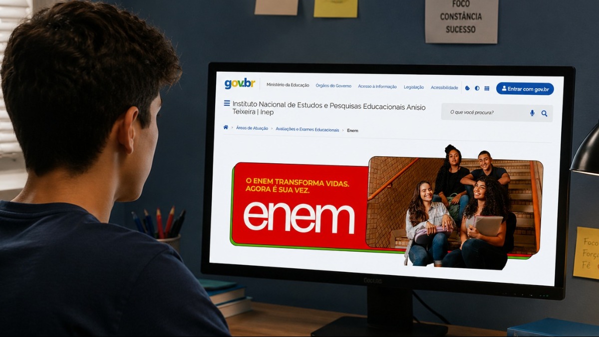 Inscrições e pagamento da taxa do Enem 2026 são prorrogados (Foto: imagem gerada por IA)