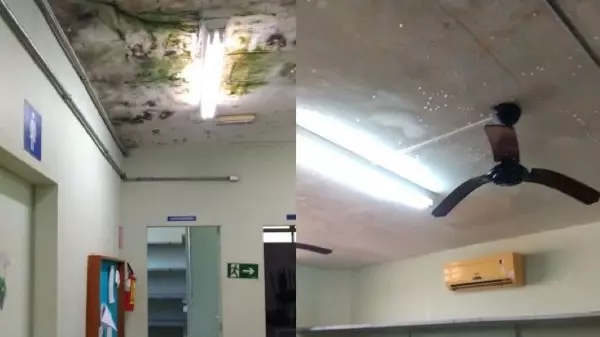 Unidade de saúde reabre com mofo no teto e salas alagadas em Ribeirão